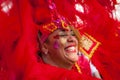 Street dancer is having fun at LondonÃ¢â¬â¢s Notting Hill Carnival Royalty Free Stock Photo